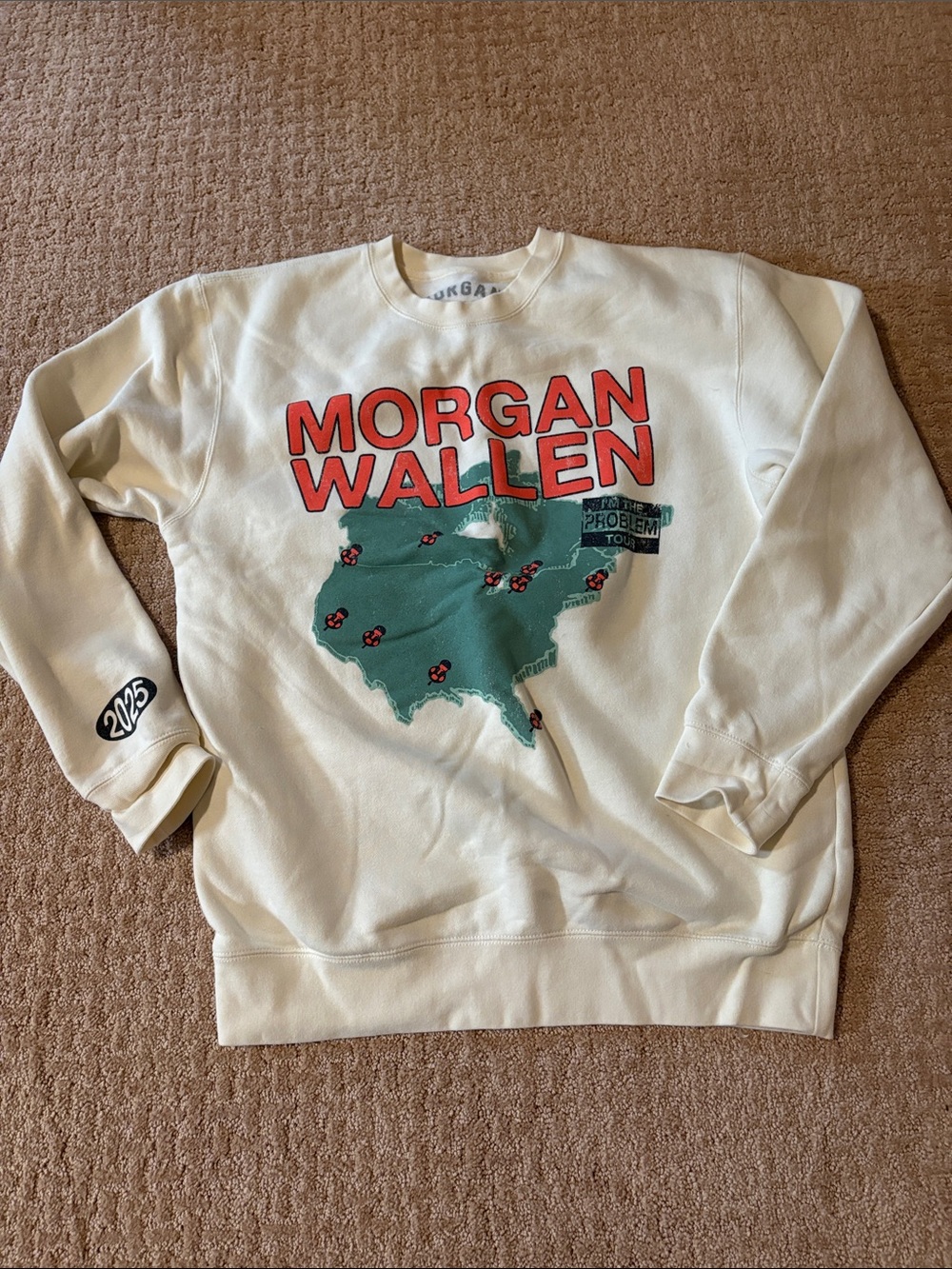 Like new Morgan Wallen I’m the Problem Tour Crewneck Sweatshirt, size M